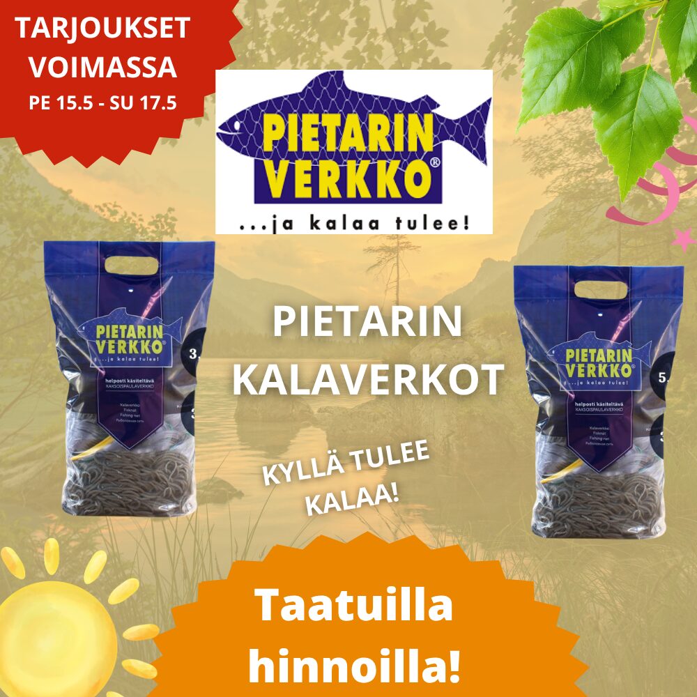 Kala-Kallen kesäkauden avajaistarjoukset 15.5-17.5 pietarin kalaverkot