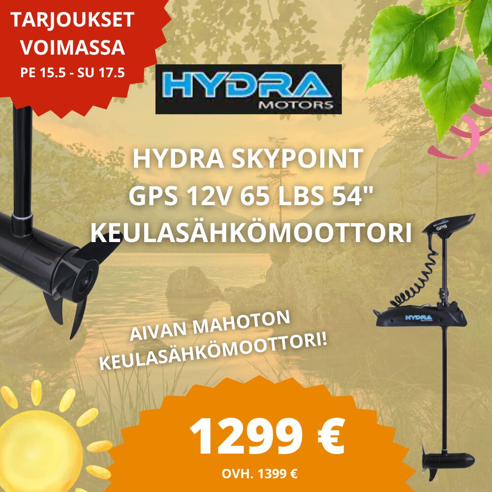 Kala-Kallen kesäkauden avajaistarjoukset 15.5-17.5 hydra skypoint keulamoottori