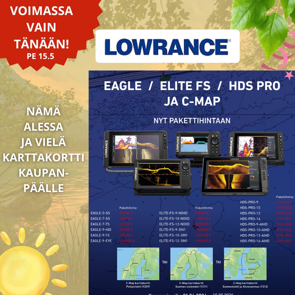 Kala-Kallen kesäkauden avajaistarjoukset 15.5-17.5 lowrance