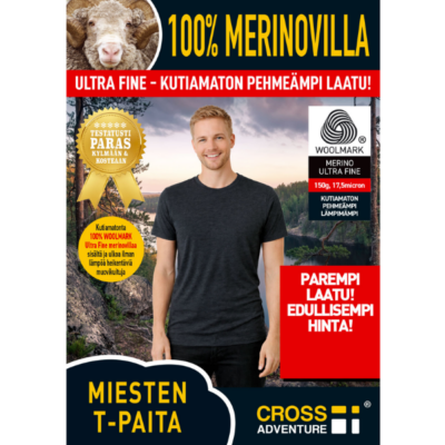 Cross Adventure Miesten merinovilla t-paita
